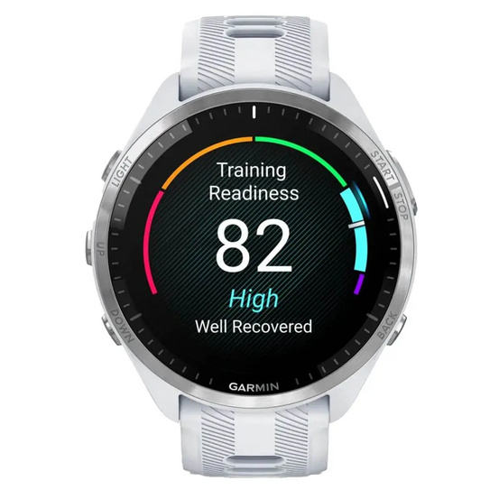 Часы Garmin Forerunner 965 белые, титановый безель, с белым ремешком