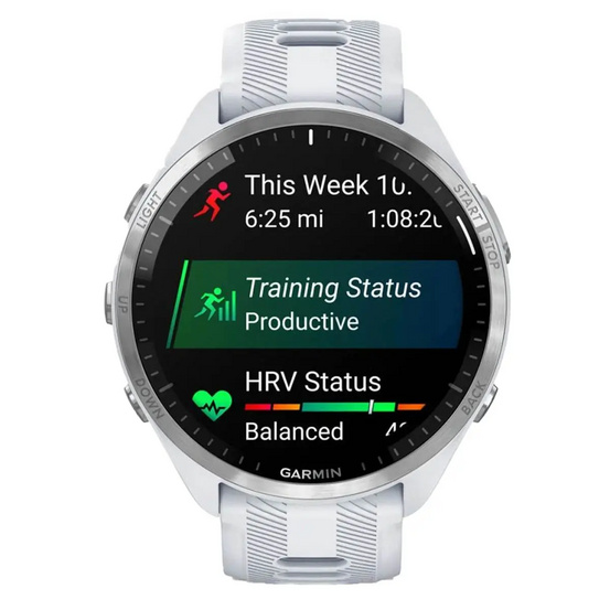 Часы Garmin Forerunner 965 белые, титановый безель, с белым ремешком