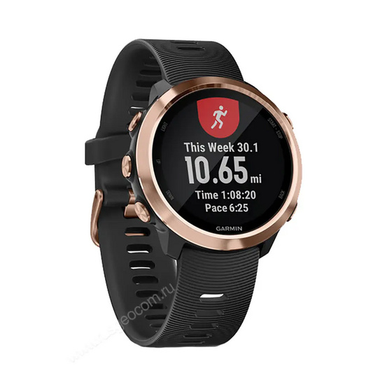 Часы Garmin Forerunner 645 Music розовое золото с черным ремешком