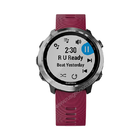 Часы Garmin Forerunner 645 Music с вишневым ремешком