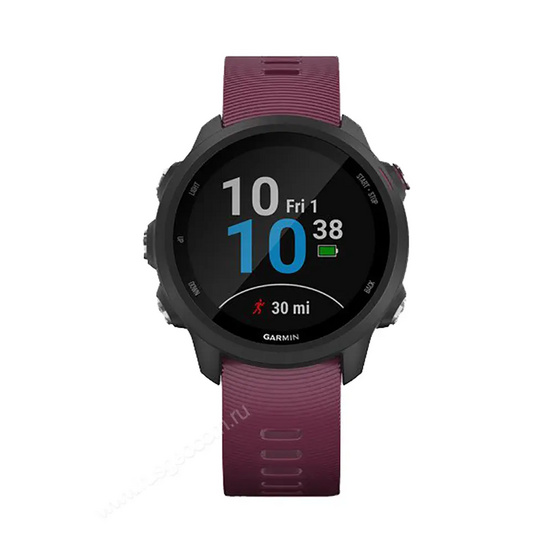 Часы Garmin Forerunner 245 черные с вишневым ремешком