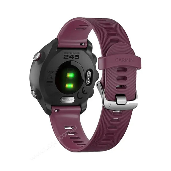 Часы Garmin Forerunner 245 черные с вишневым ремешком