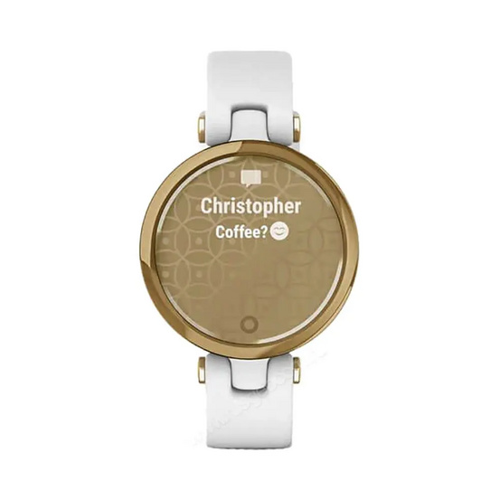 Часы Garmin Lily светло-золотистый безель, белый корпус и итальянский кожаный ремешок