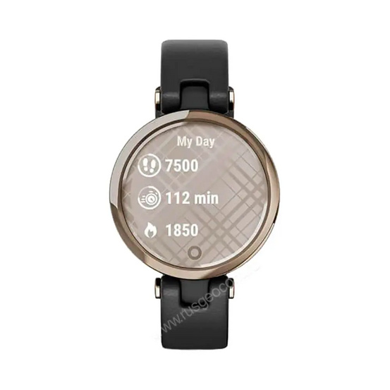 Часы Garmin Lily кремово-золотистый безель, черный корпус и итальянский кожаный ремешок