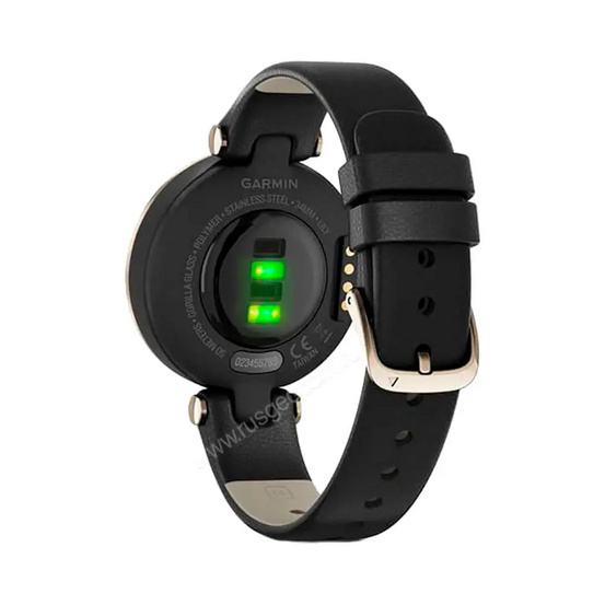 Часы Garmin Lily кремово-золотистый безель, черный корпус и итальянский кожаный ремешок