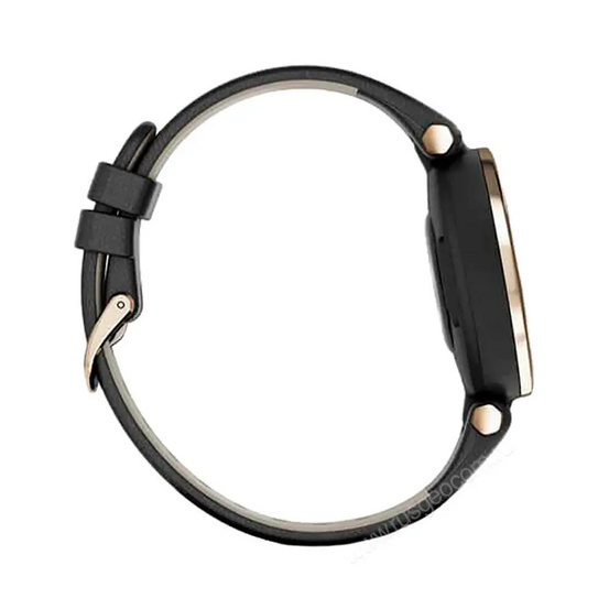 Часы Garmin Lily кремово-золотистый безель, черный корпус и итальянский кожаный ремешок