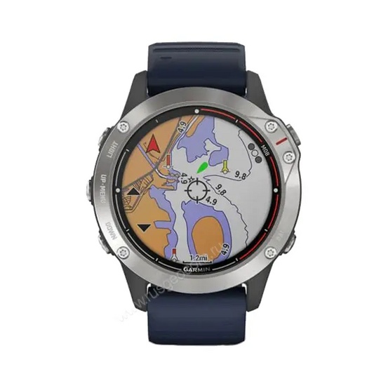 Часы Garmin Quatix 6 серый с синим ремешком