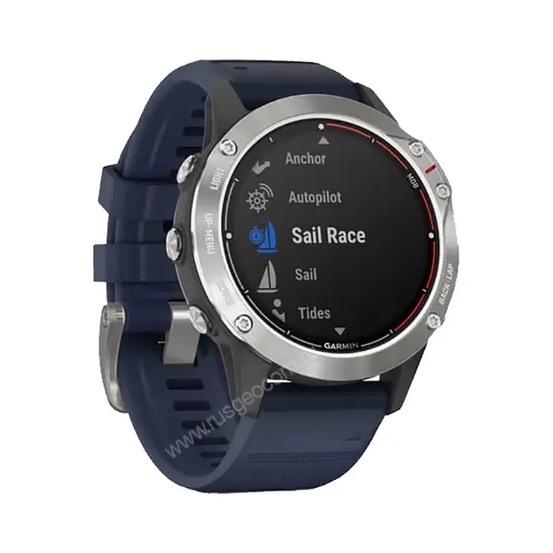 Часы Garmin Quatix 6 серый с синим ремешком