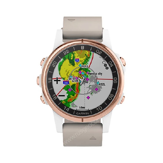 Часы Garmin D2 Delta S для пилотов розовое золото с бежевым ремешком