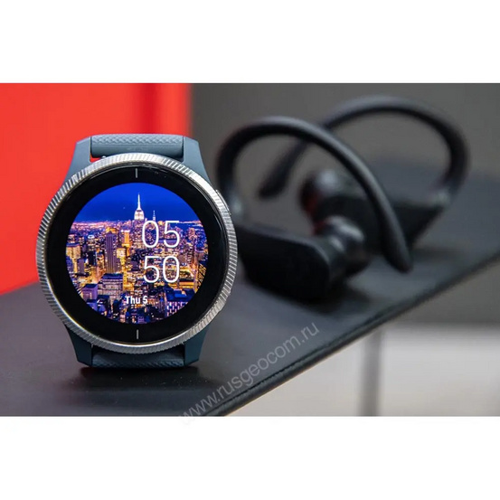 Часы Garmin Venu синий гранит с серебристым безелем