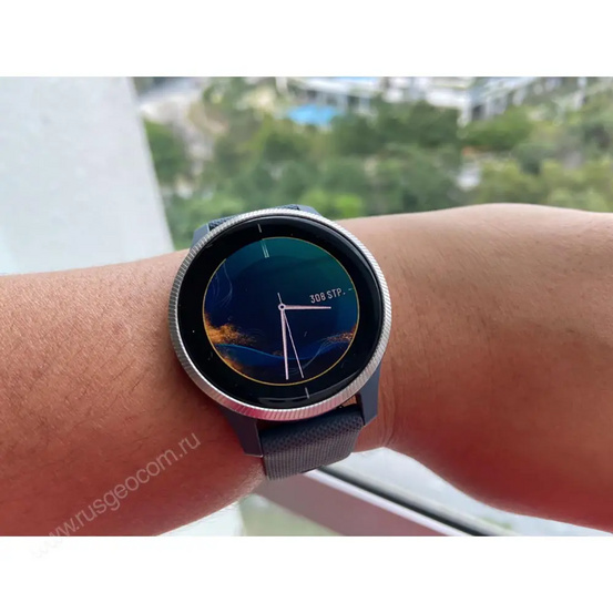 Часы Garmin Venu синий гранит с серебристым безелем