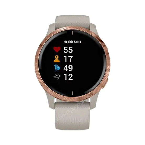 Часы Garmin Venu песочного цвета с золотистым безелем