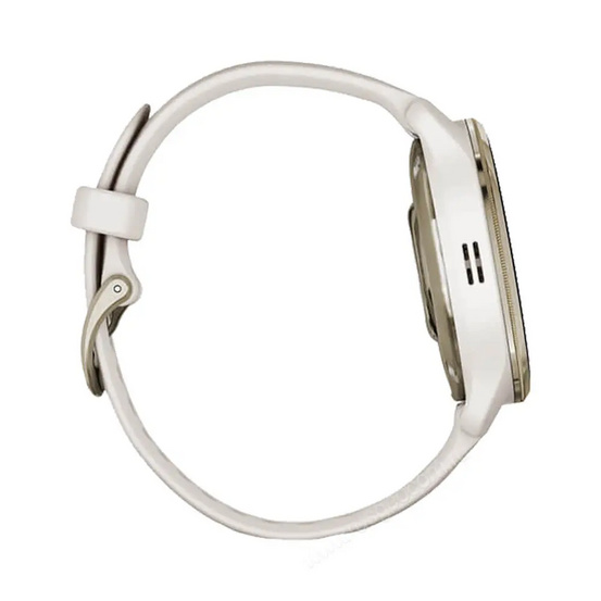 Часы Garmin Venu 2 Plus цвета слоновой кости с безелем цвета кремовое золото и силиконовым ремешком