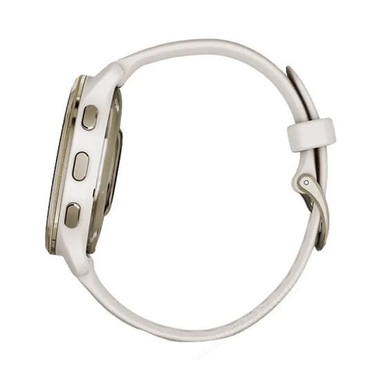 Часы Garmin Venu 2 Plus цвета слоновой кости с безелем цвета кремовое золото и силиконовым ремешком