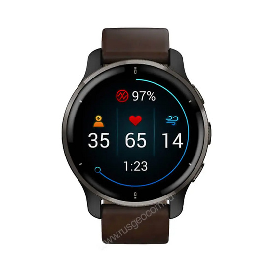 Часы Garmin Venu 2 Plus серый с серым безелем и кожаным ремешком