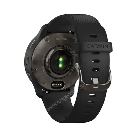 Часы Garmin Venu 2 Plus черные с серым безелем и силиконовым ремешком