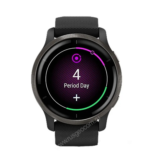 Часы Garmin Venu 2 черные с серым безелем и кожаным ремешком