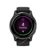 Часы Garmin Venu 2 черные с серым безелем и кожаным ремешком