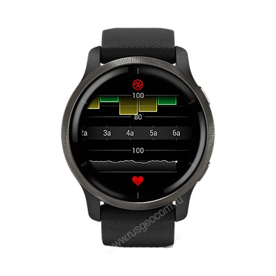 Часы Garmin Venu 2 черные с серым безелем и кожаным ремешком