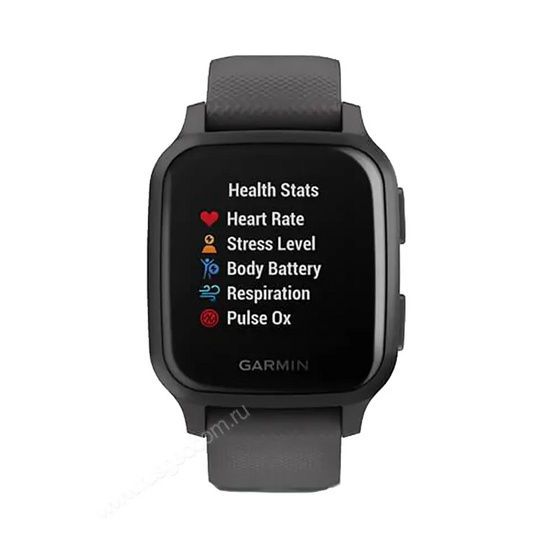 Часы Garmin Venu Sq серый с алюминиевым безелем и с силиконовым ремешком