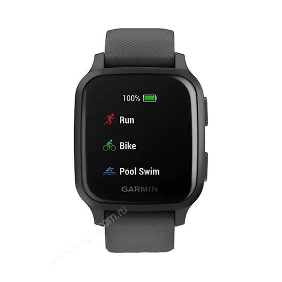 Часы Garmin Venu Sq серый с алюминиевым безелем и с силиконовым ремешком