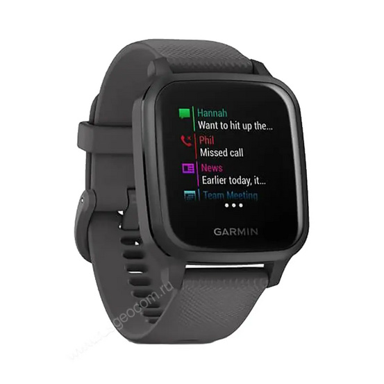 Часы Garmin Venu Sq серый с алюминиевым безелем и с силиконовым ремешком