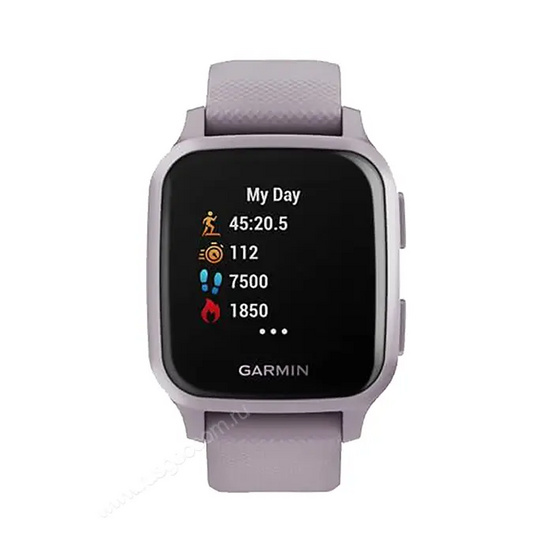 Часы Garmin Venu Sq орхидея с алюминиевым безелем и с силиконовым ремешком