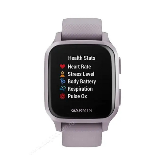 Часы Garmin Venu Sq орхидея с алюминиевым безелем и с силиконовым ремешком