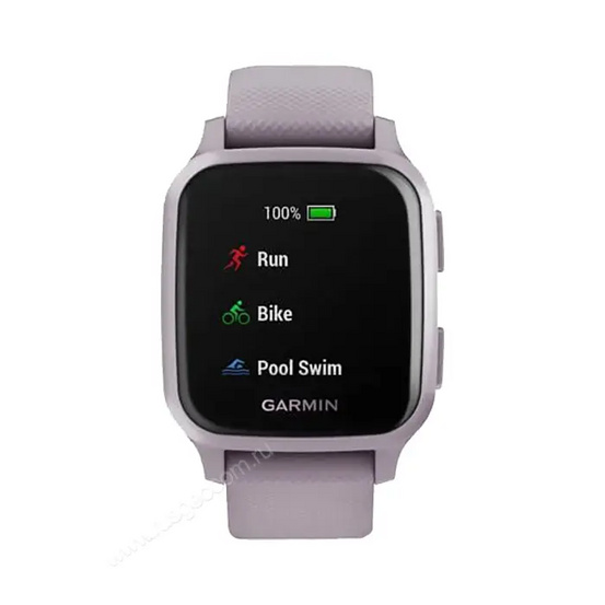 Часы Garmin Venu Sq орхидея с алюминиевым безелем и с силиконовым ремешком