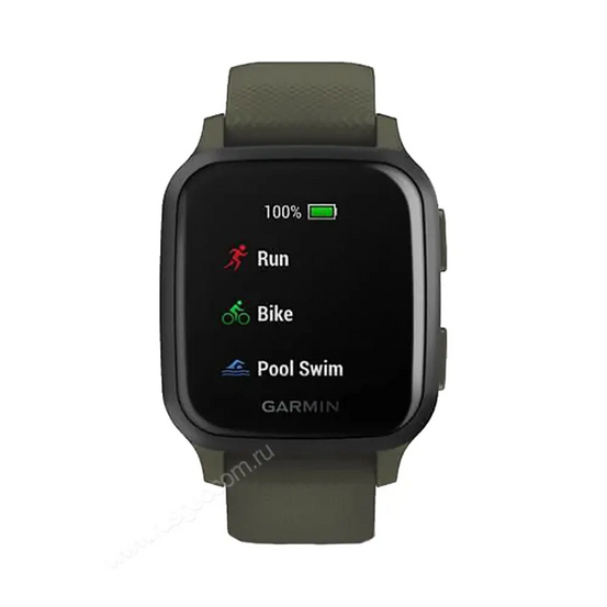 Часы Garmin Venu Sq Music Edition темно-зеленый с серым алюминиевым безелем