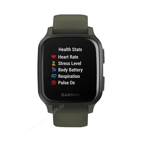 Часы Garmin Venu Sq Music Edition темно-зеленый с серым алюминиевым безелем