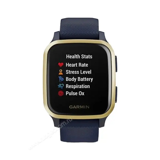 Часы Garmin Venu Sq Music Edition темно-синий с золотистым алюминиевым безелем