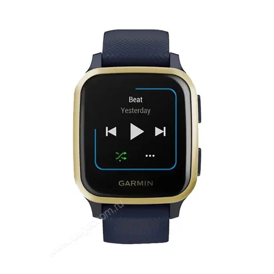 Часы Garmin Venu Sq Music Edition темно-синий с золотистым алюминиевым безелем