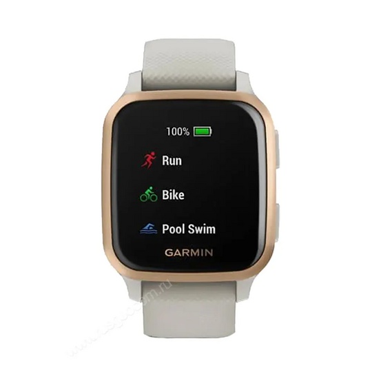 Часы Garmin Venu Sq Music Edition песочный с алюминиевым безелем цвета розовое золото