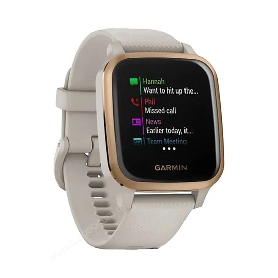 Часы Garmin Venu Sq Music Edition песочный с алюминиевым безелем цвета розовое золото
