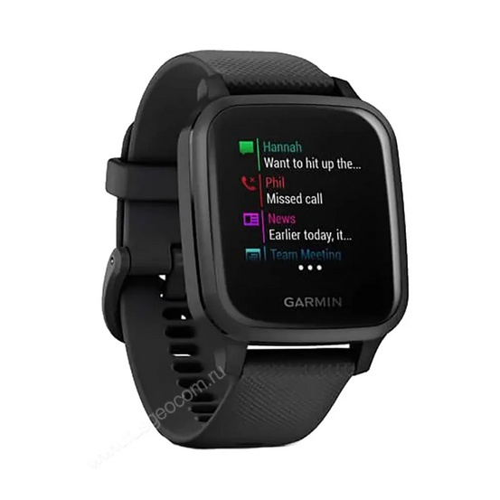 Часы Garmin Venu Sq Music Edition черный с серым алюминиевым безелем