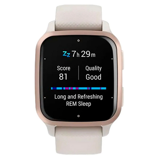 Часы Garmin Venu Sq 2 Music Edition цвет слоновой кости с персиково-золотым алюминиевым безелем