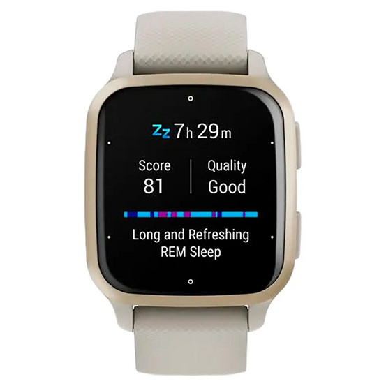 Часы Garmin Venu Sq 2 Music Edition серый с безелем цвета кремового золота и силиконовым ремешком