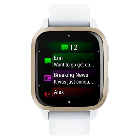 Часы Garmin Venu Sq 2 белые с кремово-золотым алюминиевым безелем