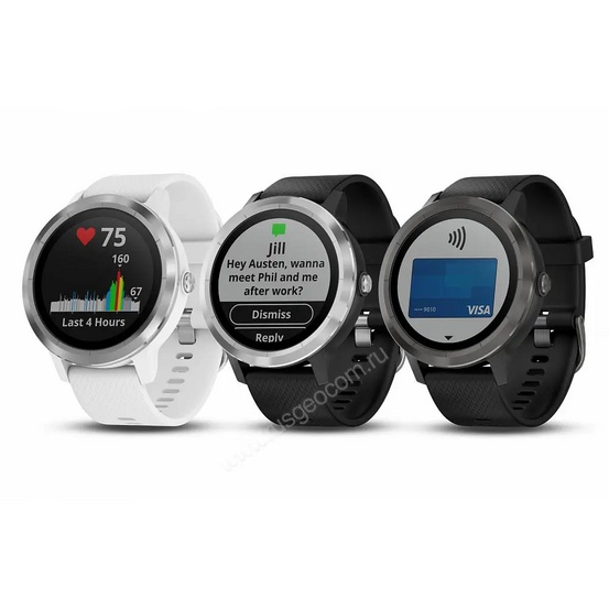 Часы Garmin Vivoactive 3 черные с черным ремешком