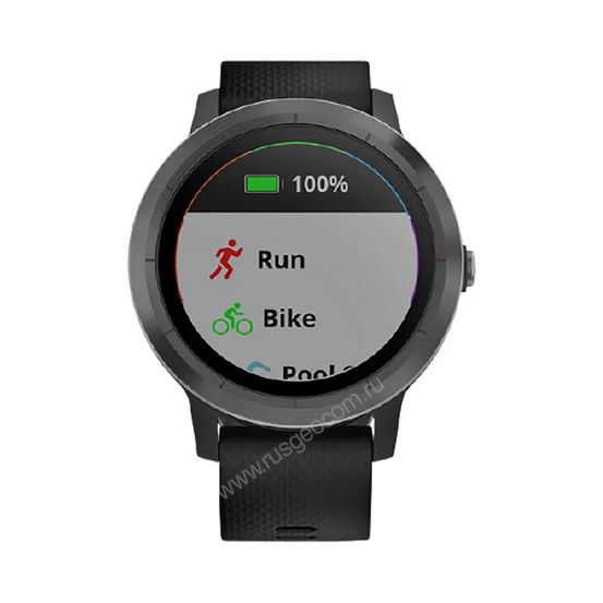 Часы Garmin Vivoactive 3 черные с черным ремешком