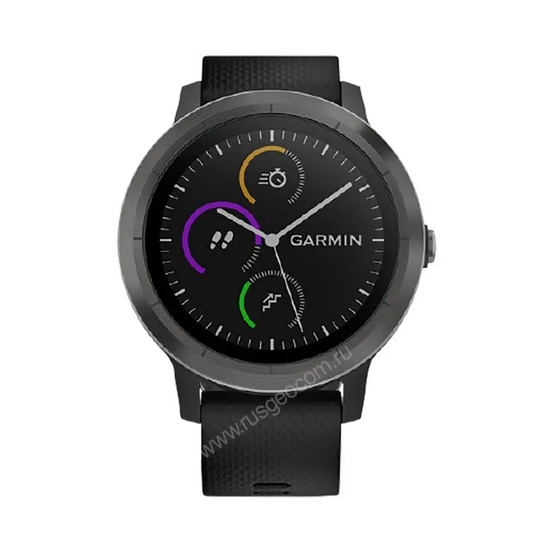 Часы Garmin Vivoactive 3 черные с черным ремешком