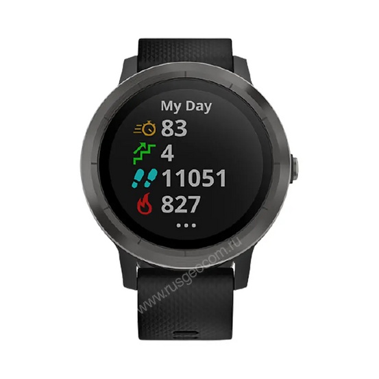 Часы Garmin Vivoactive 3 черные с черным ремешком