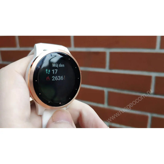 Часы Garmin Vivoactive 4S белые с золотистым безелем