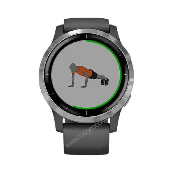 Часы Garmin Vivoactive 4 серые с серебристым безелем