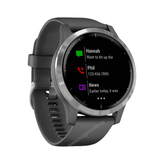 Часы Garmin Vivoactive 4 серые с серебристым безелем