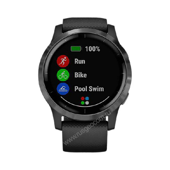 Часы Garmin Vivoactive 4 черные с серым безелем