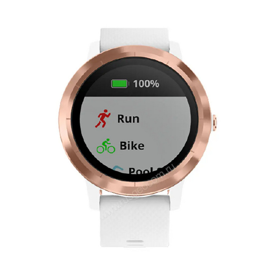 Часы Garmin Vivoactive 3 золотистые с белым ремешком