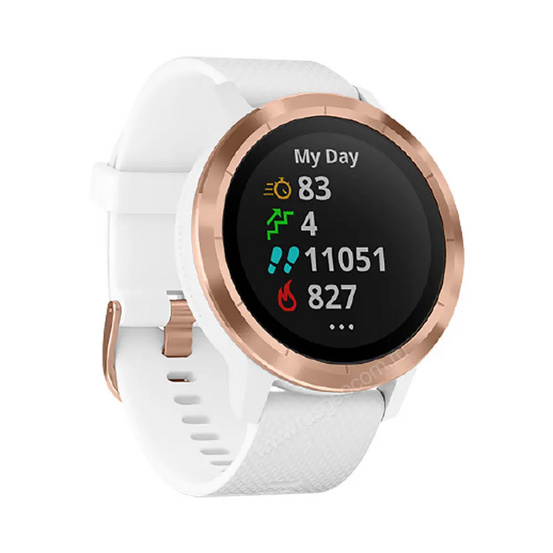 Часы Garmin Vivoactive 3 золотистые с белым ремешком