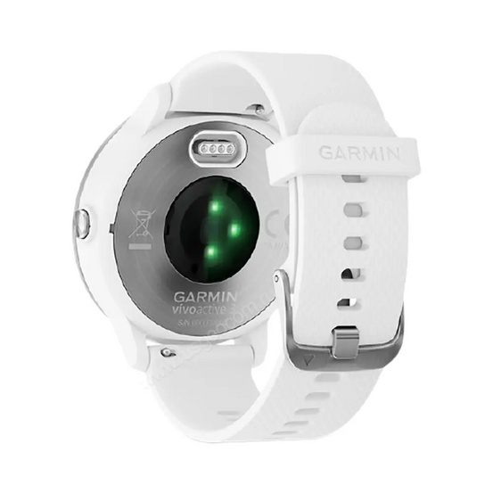 Часы Garmin Vivoactive 3 серебристые с белым ремешком
